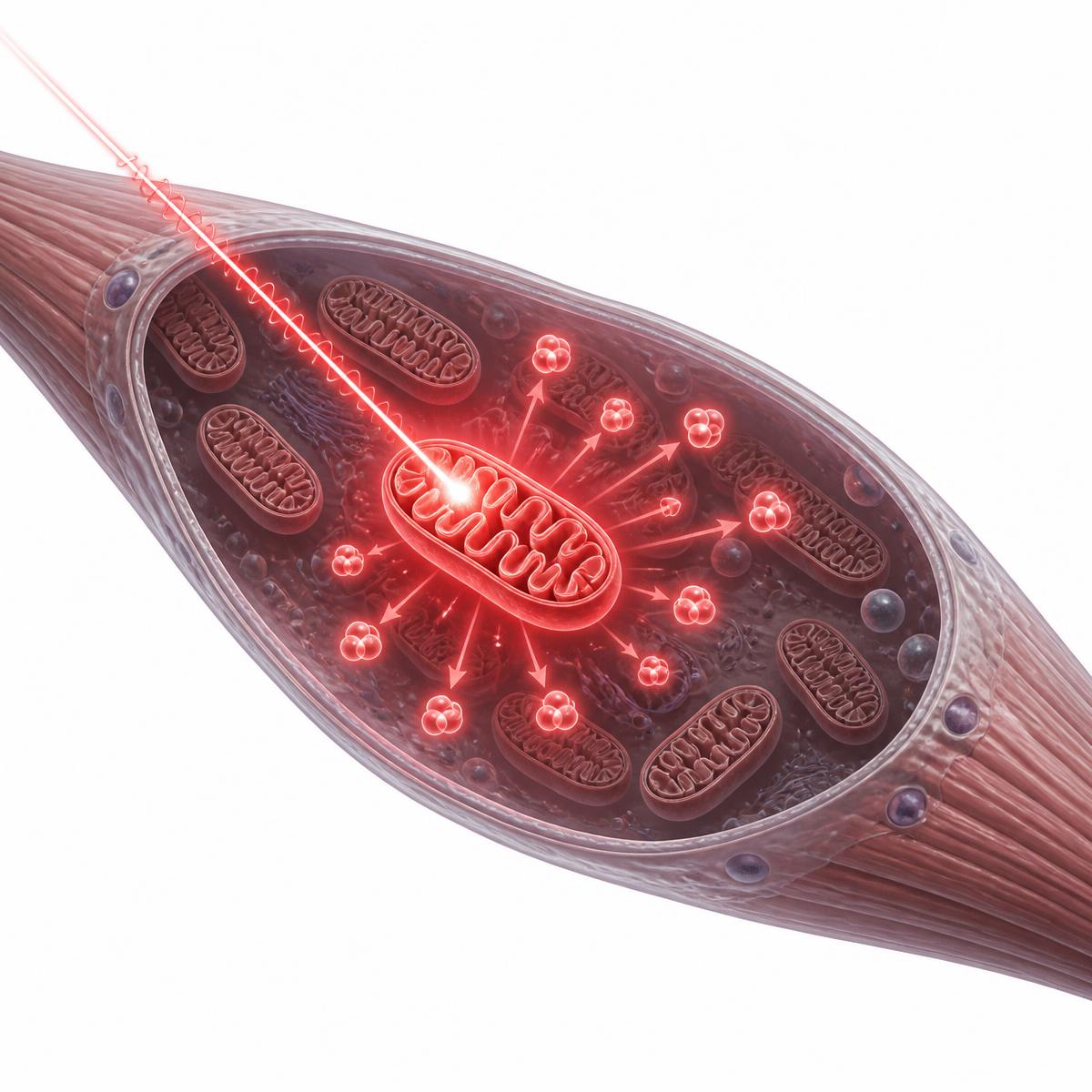 Red light photon activating mitochondria to produce ATP energy